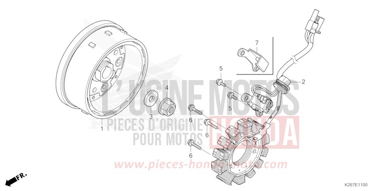 GENERATOR/FLYWHEEL for MSX GROM A FORCE SILVER METALLIC (NH411) from 2021